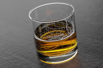 Cincinnati Map Rocks Glass