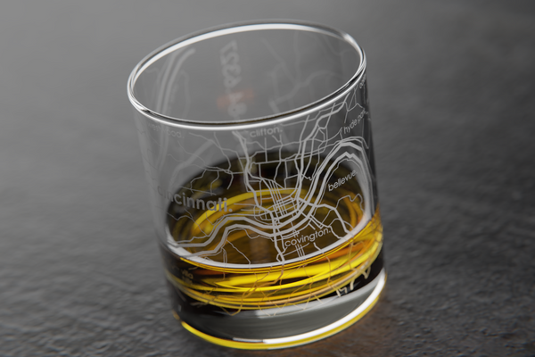 Cincinnati Map Rocks Glass