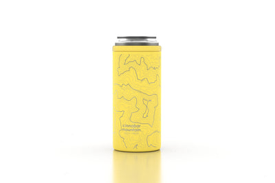 Custom can cooler with topography map