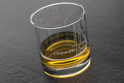 Clearwater FL Map Rocks Glass