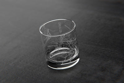 Clemson SC College Town Map Rocks Glass