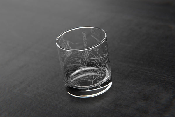 Clemson SC College Town Map Rocks Glass