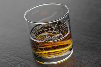 Cleveland Map Rocks Glass