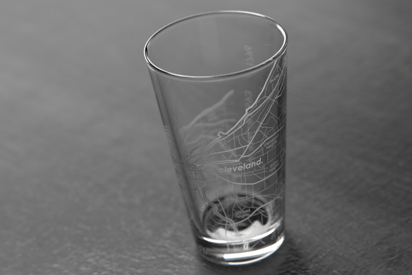 Cleveland Map Pint Glass