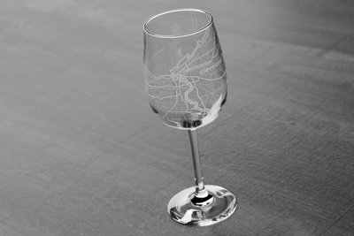 Cleveland Map Wine Glass