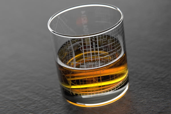 Colorado Springs CO Map Rocks Glass