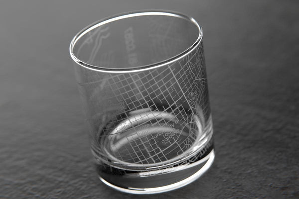 Columbia SC Map Rocks Glass