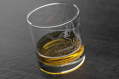 Columbia SC Map Rocks Glass