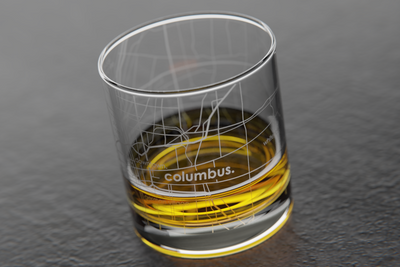 Columbus OH Map Rocks Glass