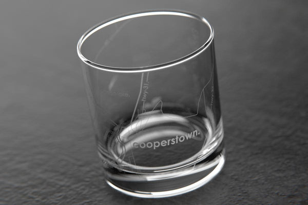 Cooperstown NY Map Rocks Glass