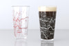 Ithaca NY Map Pint Glass Pair - Red & White
