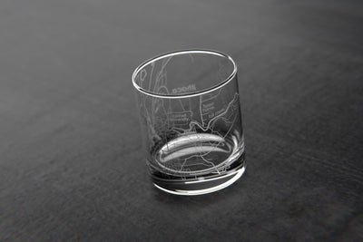 Ithaca NY College Town Map Rocks Glass