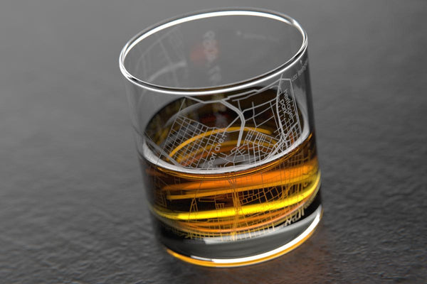 Corpus Christi TX Map Rocks Glass