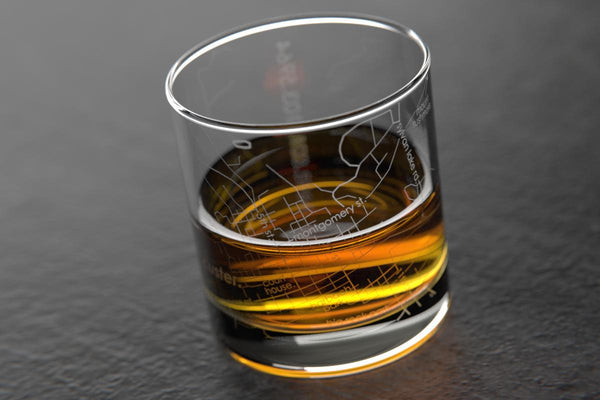 Custer SD Map Rocks Glass