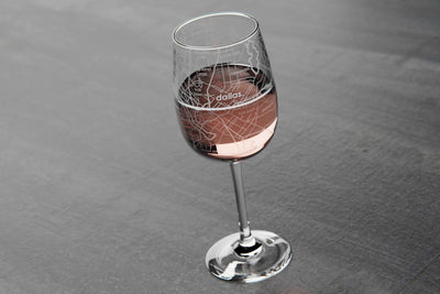 Dallas Map Wine Glass