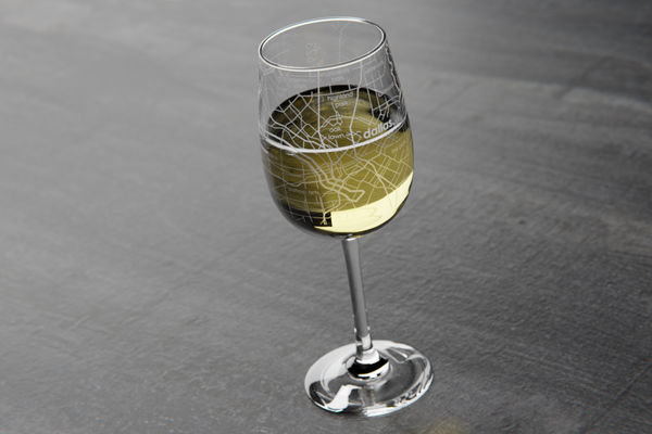 Dallas Map Wine Glass