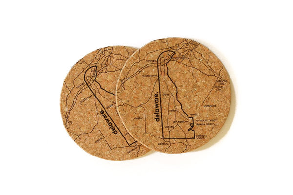 Delaware - Cork Coaster Pair