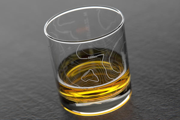 Denali, AK - Topo Rocks Glass