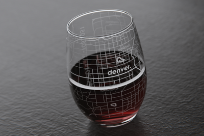 Denver Map Stemless Wine Glass