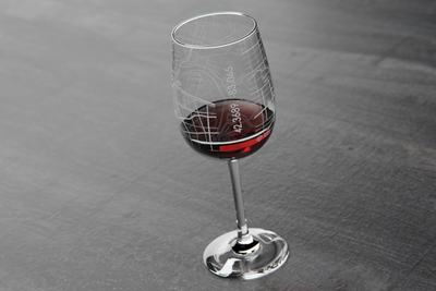 Detroit Map Wine Glass