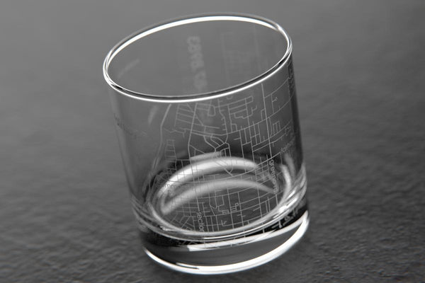 Fairhope AL Map Rocks Glass