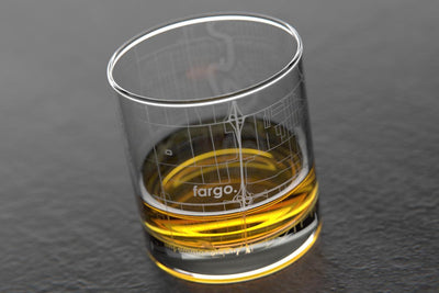Fargo ND Map Rocks Glass