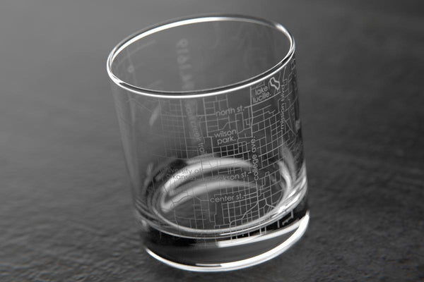 Fayetteville AR Map Rocks Glass