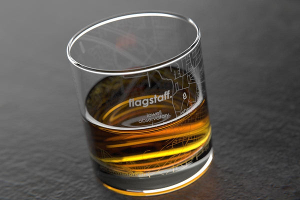 Flagstaff AZ Map Rocks Glass