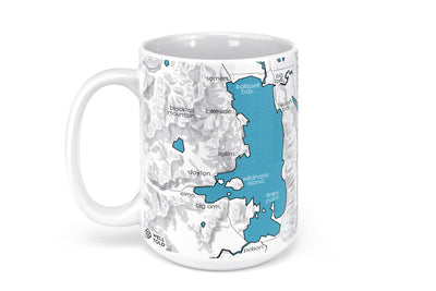 Flathead Lake Map Mug - 15oz