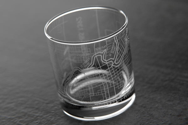 Fort Wayne IN Map Rocks Glass