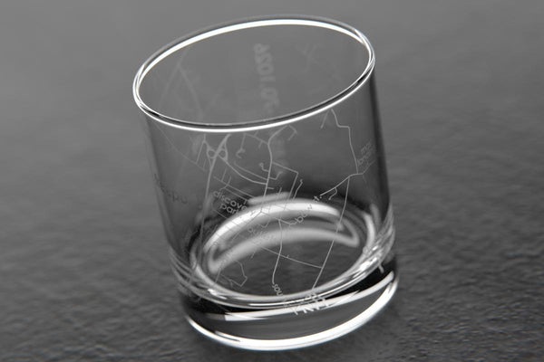 Freeport ME Map Rocks Glass