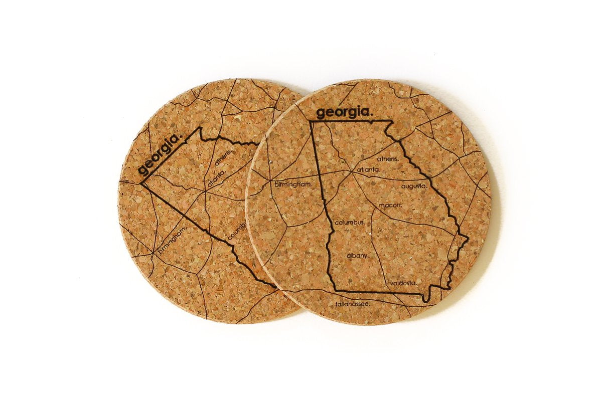 Georgia - Cork Coaster Pair
