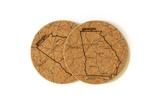 Georgia - Cork Coaster Pair