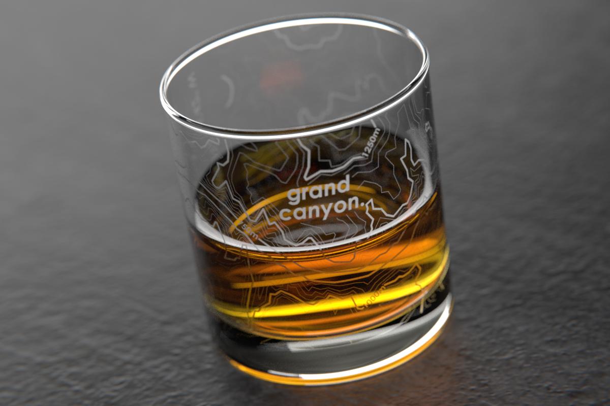 Grand Canyon, AZ - Topo Rocks Glass