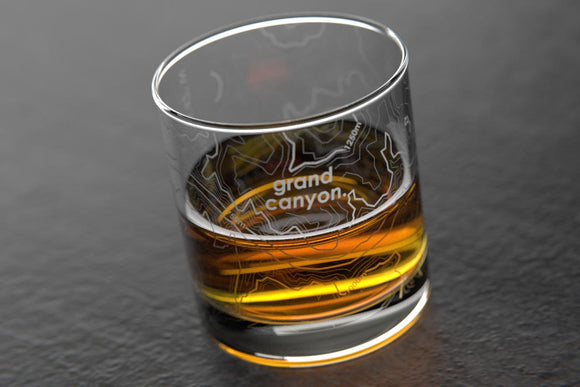 Grand Canyon, AZ - Topo Rocks Glass