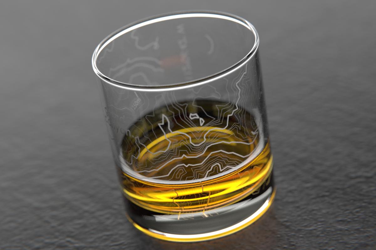 Grand Canyon Topographic Map 11 oz. Whiskey Glass - Well Told