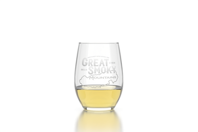 Great Smoky Mountains Stemless Wine Glass