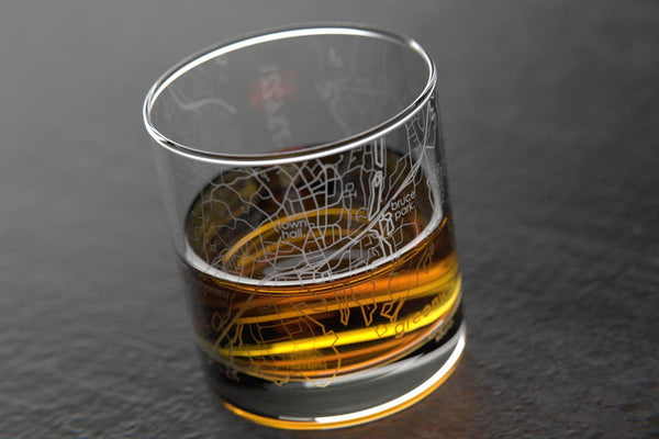 Greenwich CT Map Rocks Glass