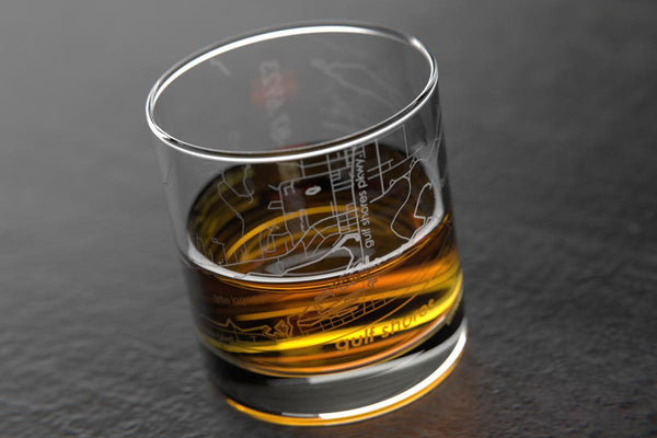 Gulf Shores AL Map Rocks Glass