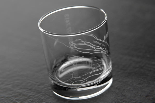 Harpers Ferry WV Map Rocks Glass