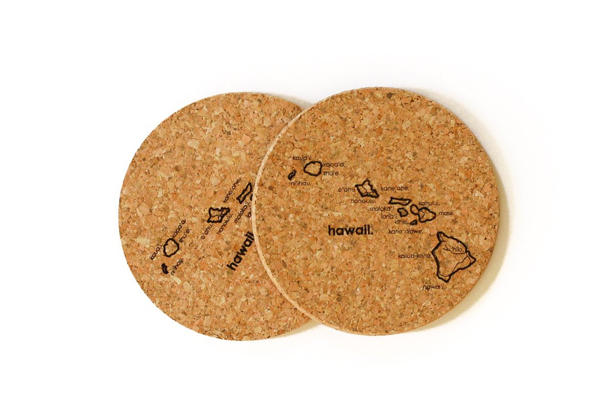 Hawaii - Cork Coaster Pair