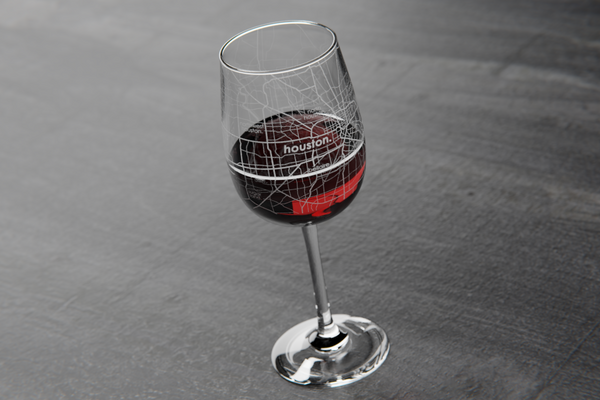 Houston Maps Wine Glass