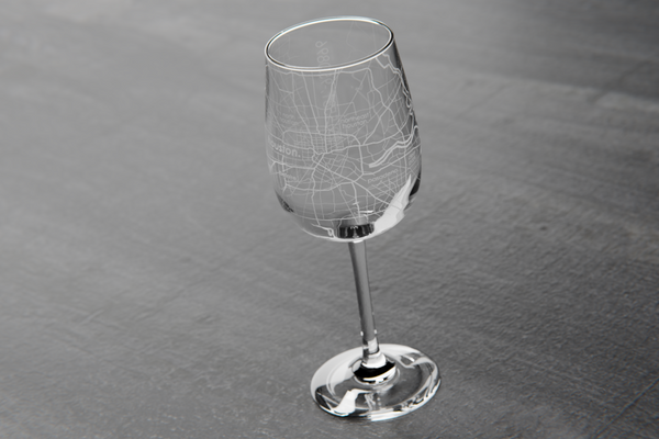 Houston Maps Wine Glass