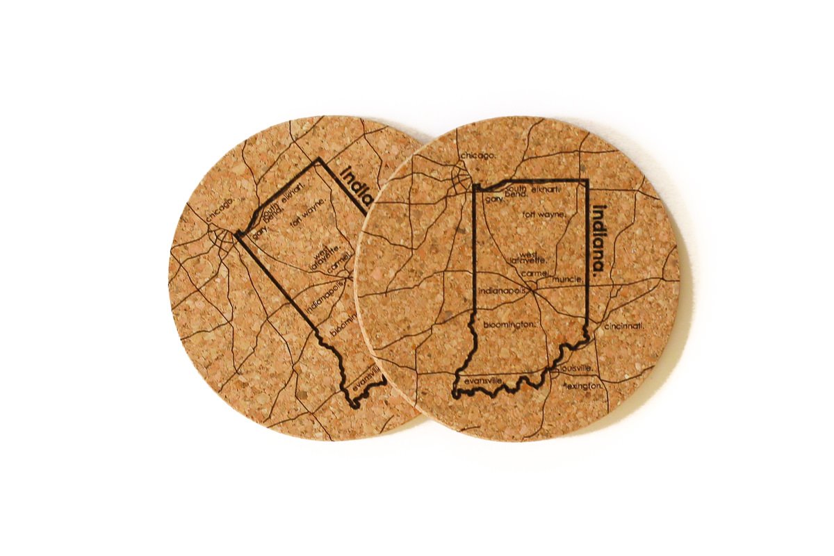 Indiana - Cork Coaster Pair