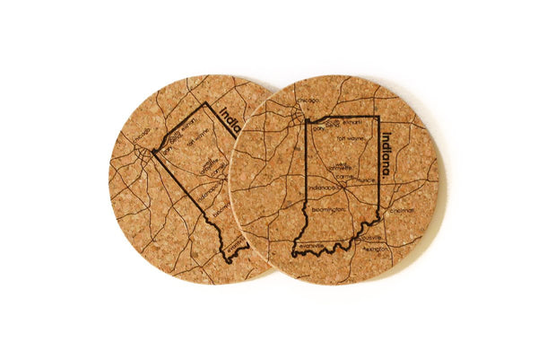 Indiana - Cork Coaster Pair