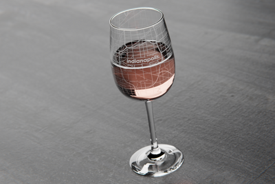 Indianapolis Maps Wine Glass