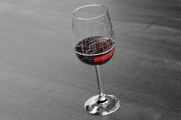 Indianapolis Maps Wine Glass