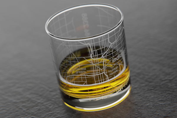 Indianapolis Map Rocks Glass