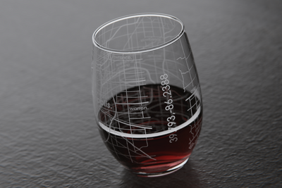 Indianapolis Map Stemless Wine Glass