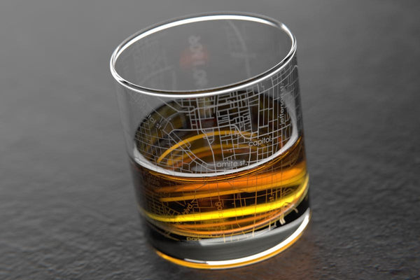 Jackson MS Map Rocks Glass